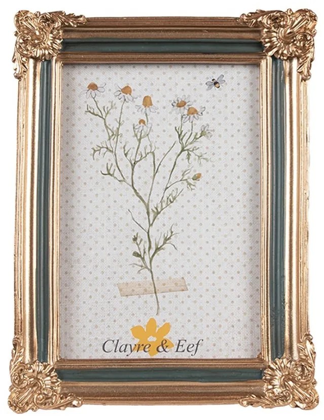 Čierno - zlatý fotorámik s ornamentmi - 13*2*18 cm / 10*15 cm