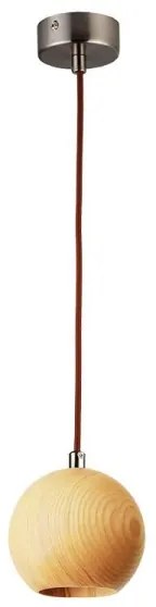 Závesný luster na lanku 1xGU10/10W/230V, priemer 11 cm, masív/jaseň