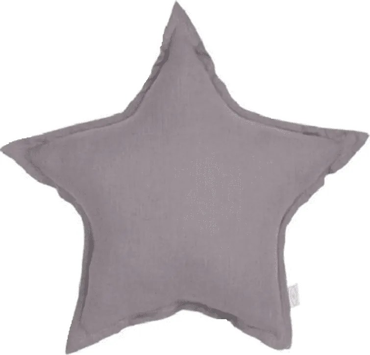 Mini ľanový vankúš hviezda tmavo šedá 38 cm