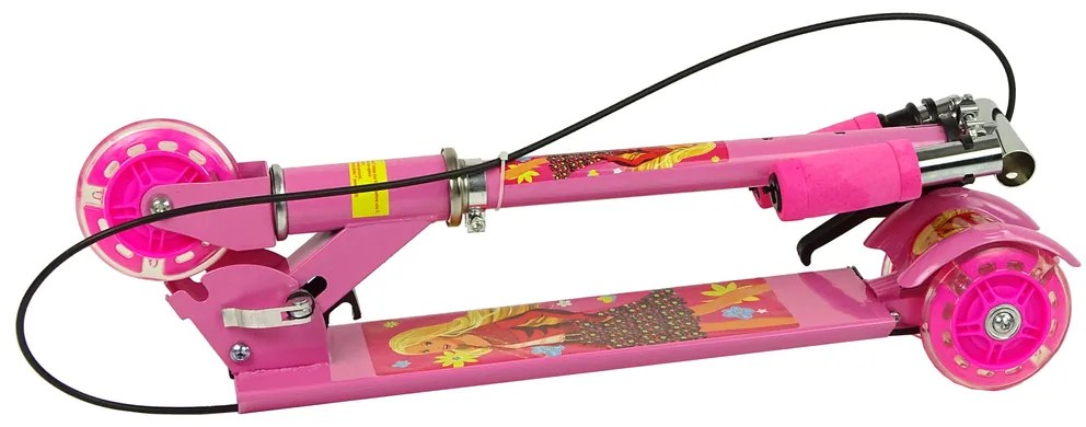 LEAN TOYS Trojkolesová kolobežka s ručnou brzdou + Svietiace Kolesá, ružová