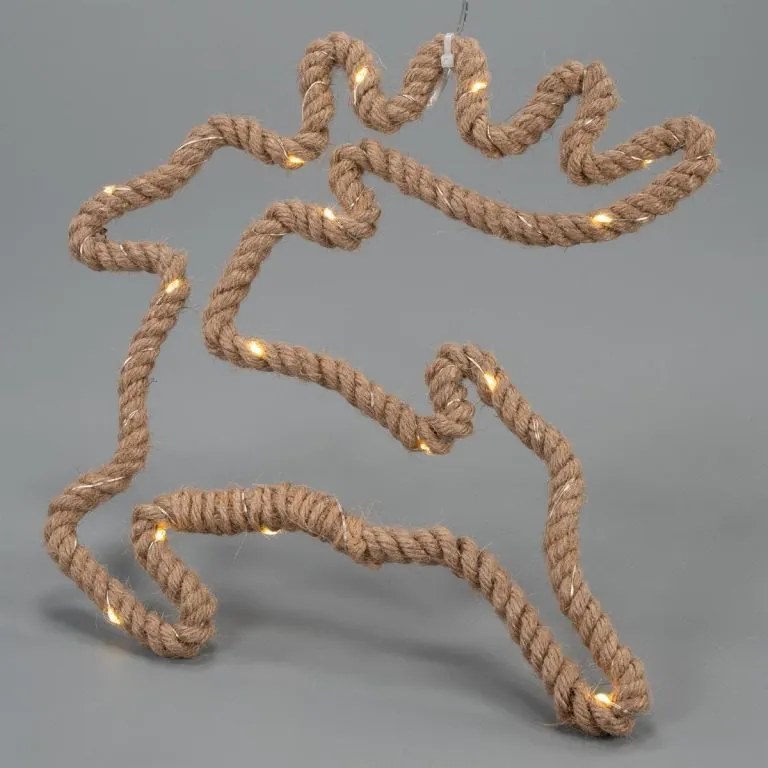 Vianočné dekorácie, sob, 28x29 cm, 20 LED, teplá biela, 2 ks