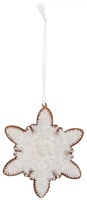 Závesná dekorácia perníková vločka Frosted Ginger - 9*1*10 cm