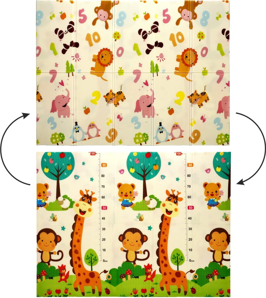 Detská obojstranná podložka Animals 150x200