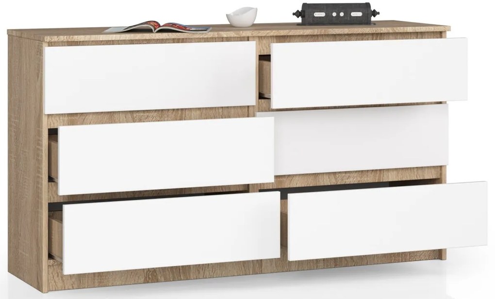Komoda Rollo K 138,4 cm dub sonoma/biela