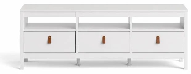 Tvilum Biely TV stolík SALOMO s 3 zásuvkami