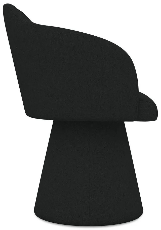 Čierne čalúnené jedálenské kreslo Kanoa – Makamii