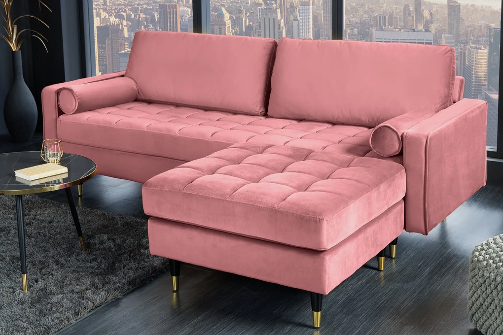 Taburetka Velvet Cozy 80cm staroružový zamat