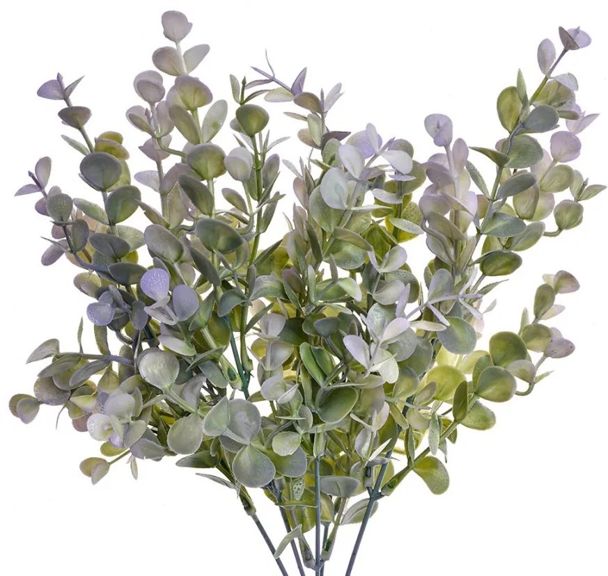 Dekorácia zelená umelá rastlina s fialkastými listami - 12*12*35 cm