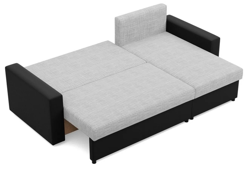 Rohová rozkladacia sedacia súprava LUNA Sivá/čierna