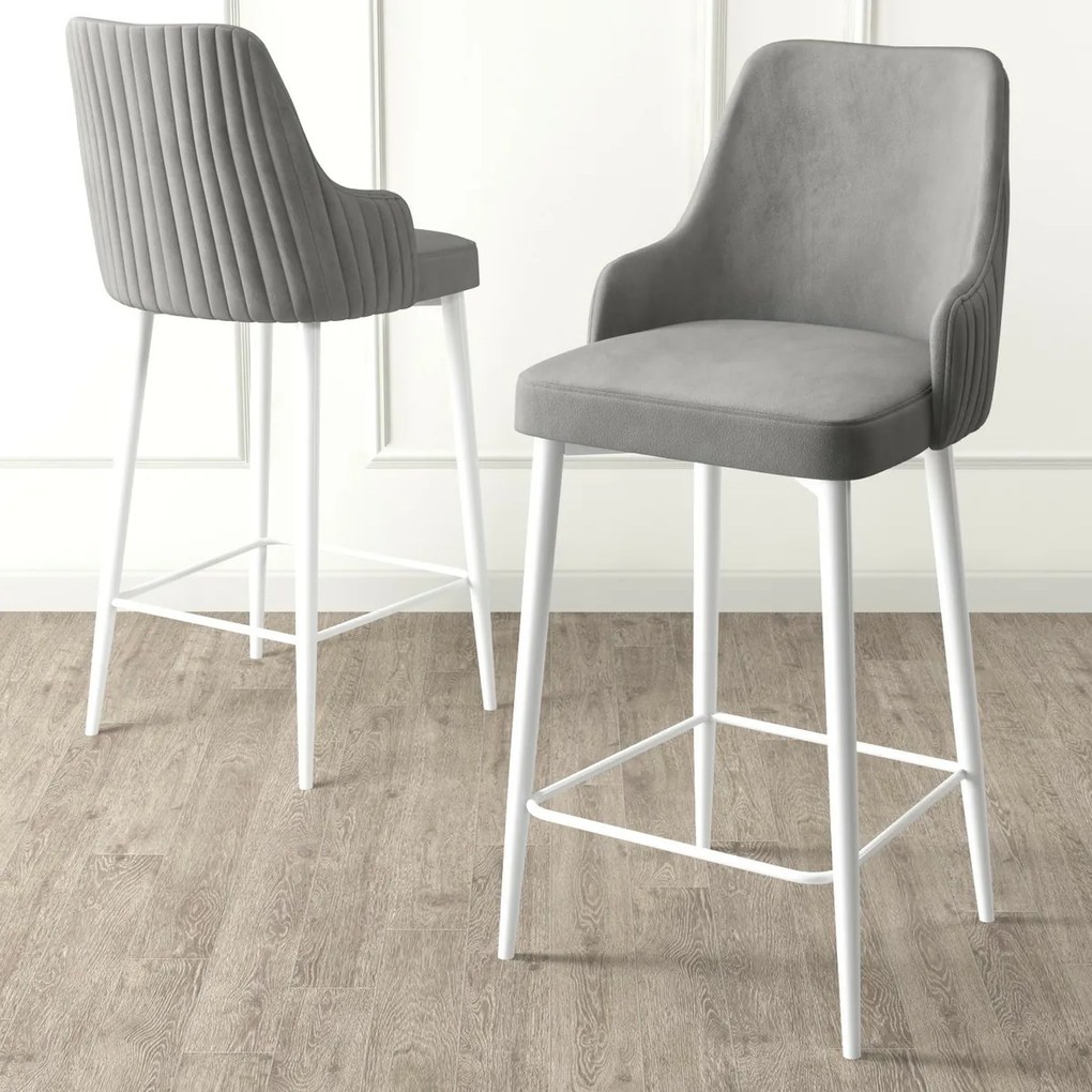 Sada barových stoličiek Enox Grey and White, 2 ks, 2 ks