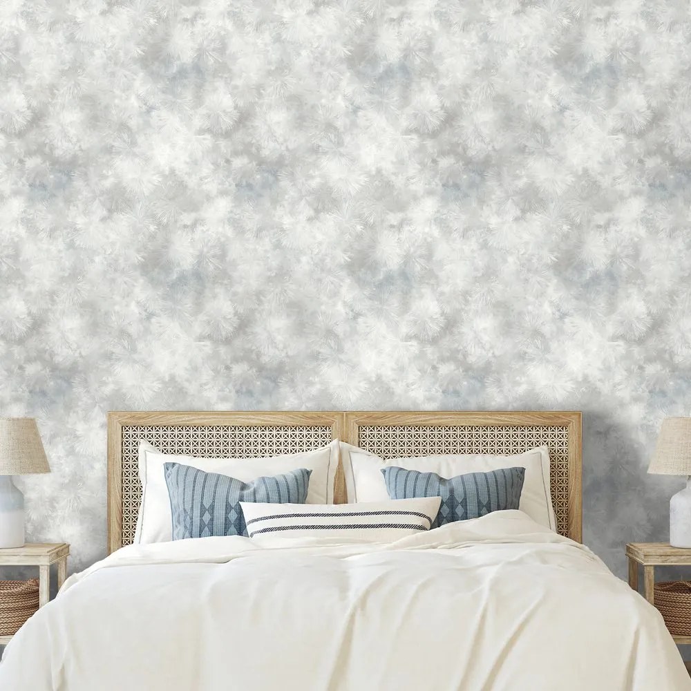 Tapeta jemné sivé akvarelové mraky