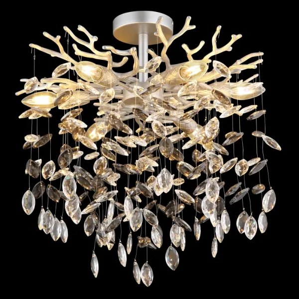 Globo 64138DS - Luster na tyči QUEENA 6xE14/40W/230V strieborný