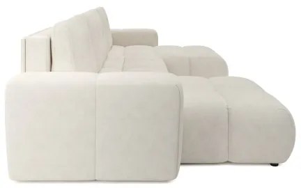 Rozkladacia čalúnená sedacia súprava ALMADA v tvare U s úložným priestorom béžová