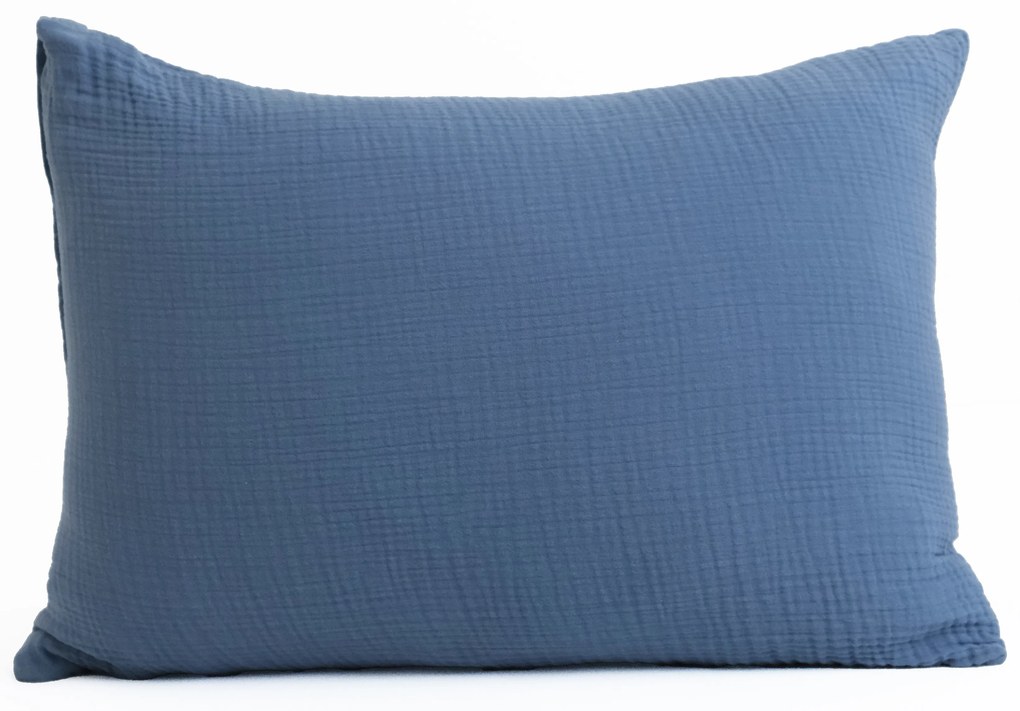 Mušelínová obliečka na vankúš 50 × 70 cm - Alexia námornícka modrá