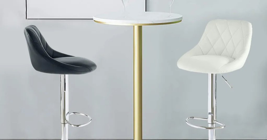 Barové stoličky s operadlom, 2 farby, biele