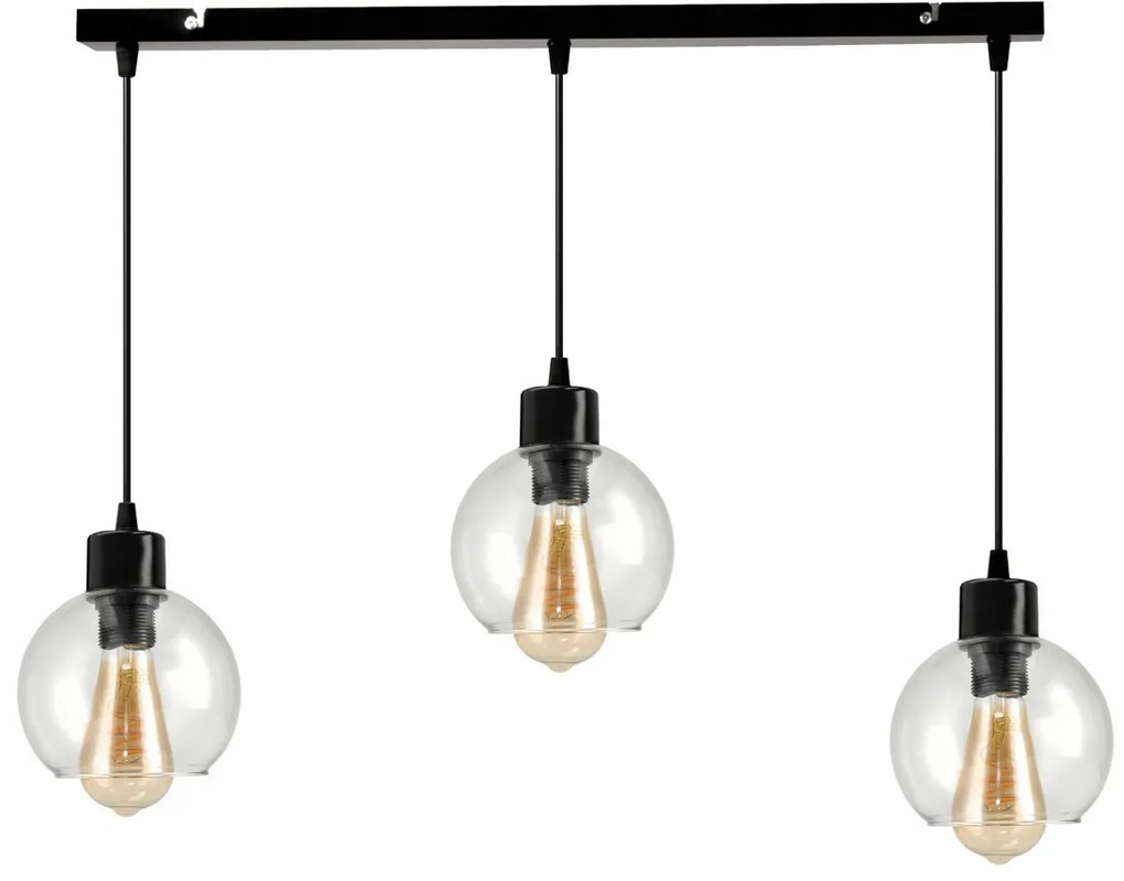 BERGE Nastaviteľné LED stropné svietidlo 3x E27 sklenená guľa