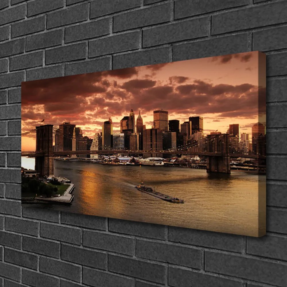 Obraz Canvas Mesto brooklynský most 140x70 cm