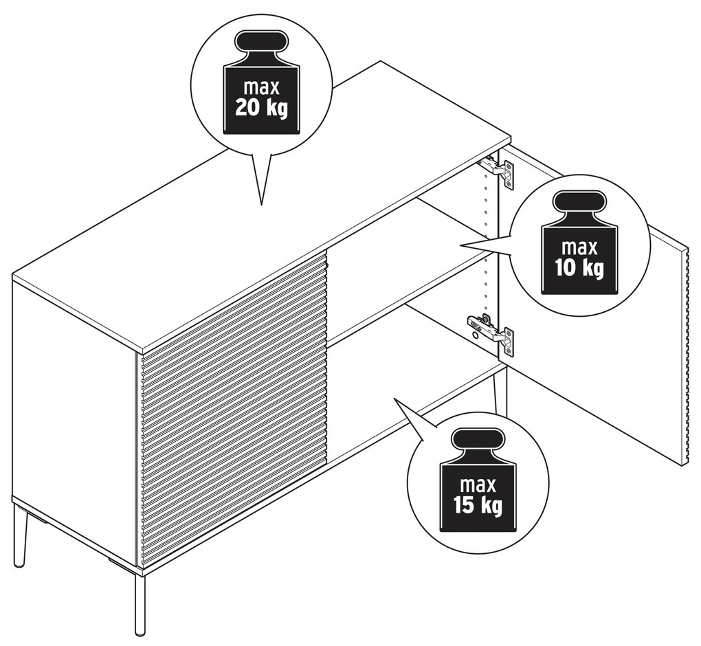 Komoda »REET« v lamelovom vzhľade