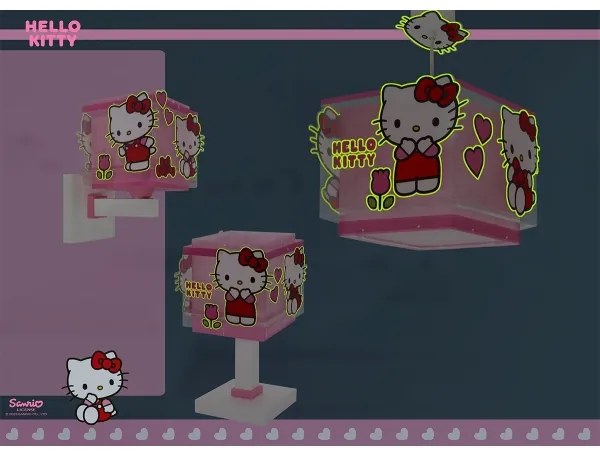Dalber 73262 - Detský luster HELLO KITTY 1xE27/15W/230V ružový