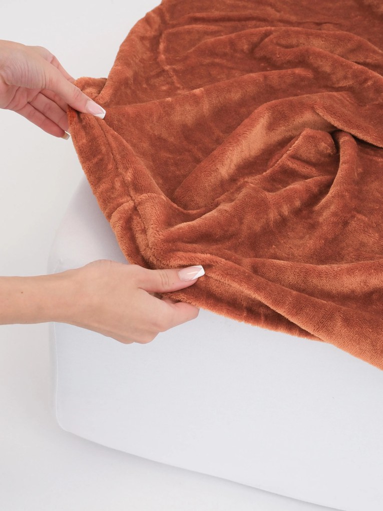 Plachta mikroplyš Deluxe 160 x 200 cm - terakota