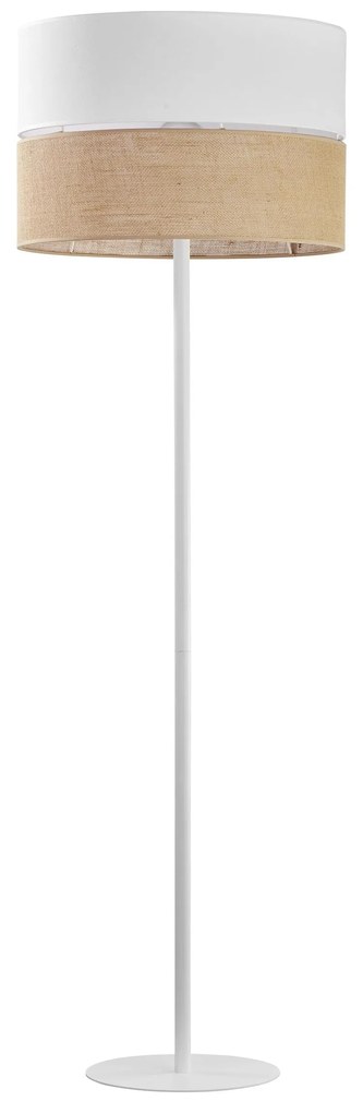 TK-LIGHTING Stojacia moderná lampa LINOBIANCO, 1xE27, 60W, guľatá, hnedá/biela