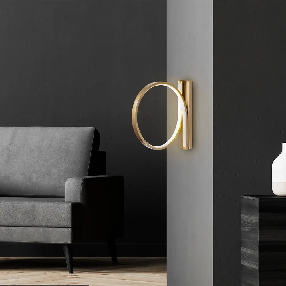 LED nástenné svietidlo v zlatej farbe ø 30 cm Halka – Opviq lights