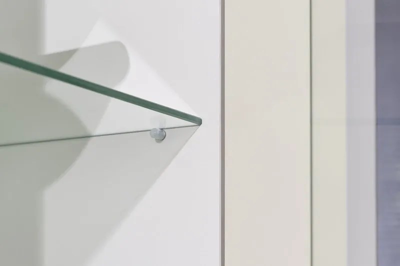 Vitrína Caracas typ 24, dub/biely lesk, s osvetlením