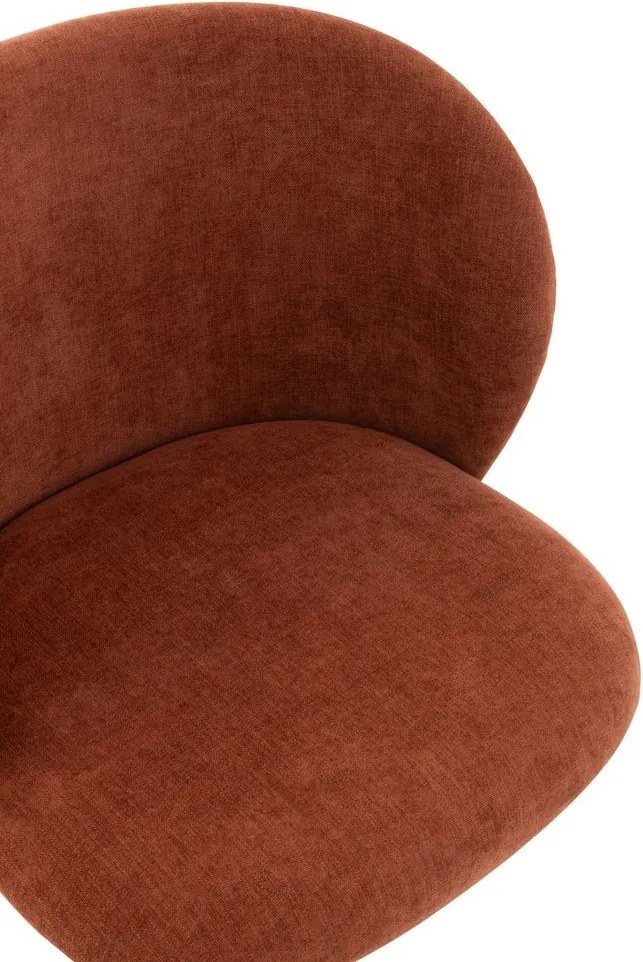 Vínová zamatová jedálenská točiaca stolička Chair Turn Burgundy - 56*48*77cm
