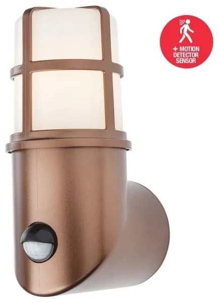 Redo 90200 - Vonkajšie svietidlo so senzorom TRITON 1xE27/28W/230V IP54 meď