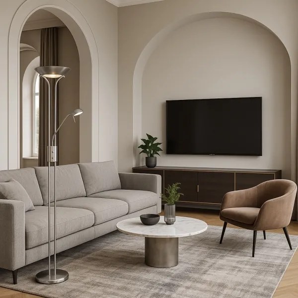 Brilagi - Stmievateľná stojacia lampa SCARLETT 1xR7s/230W/230V+1xG9/40W matný chróm