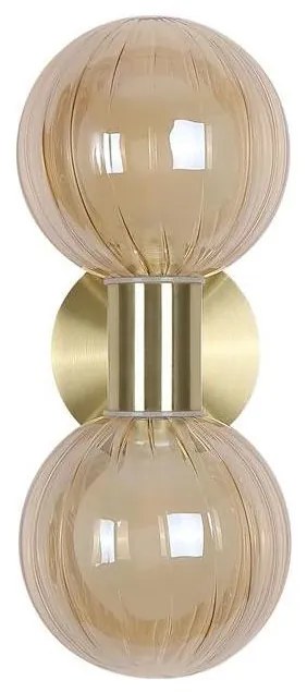 Searchlight 30507GO - Nástenné svietidlo LUMINSPHERE 2xG9/7W/230V mosadz