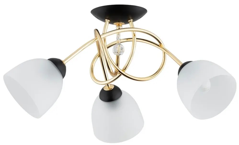 Prisadený luster MODENA 3xE27/60W/230V zlatá/čierna/biela