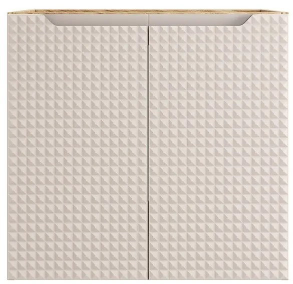 Závesná skrinka Luxor Beige Sky II so zápustným umývadlom 60 cm béžová/dub olejovaný