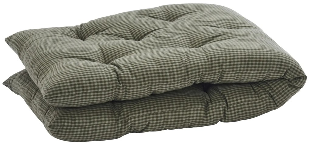MADAM STOLTZ Prošívaná matrace Checked Dark Green 45 × 125 cm
