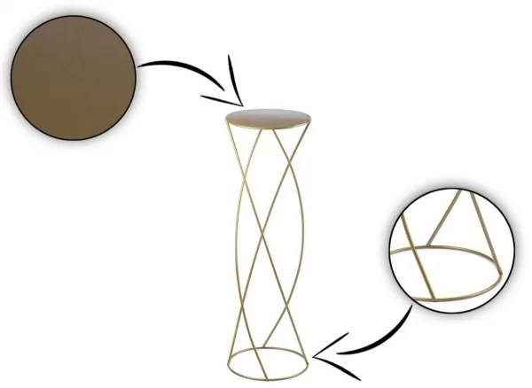 Stojan na kvety 70x22,5 cm zlatá