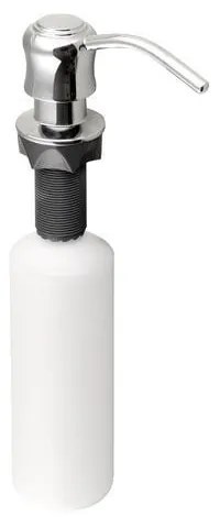 Plastový zápustný dávkovač mydla v lesklo striebornej farbe 350 ml – Sapho