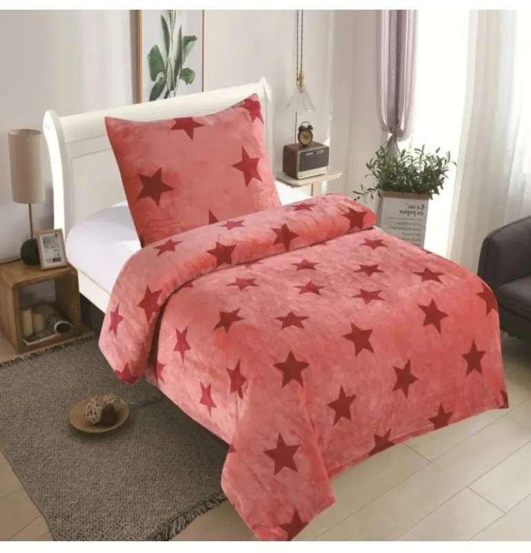 Obliečky z mikroplyšu Stars, Štandardný set jednolôžko obsahuje 1x 140x200 + 1x 70x90