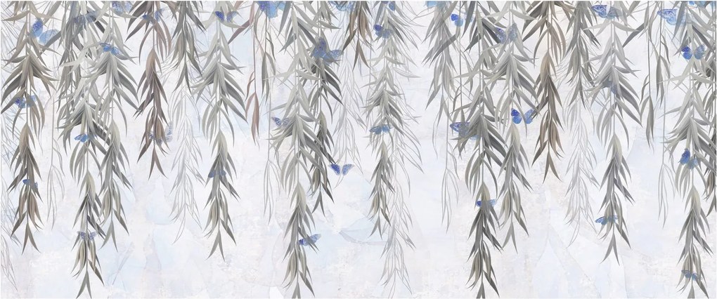 Obraz - Vŕbové vetvičky s motýľmi (120x50 cm)