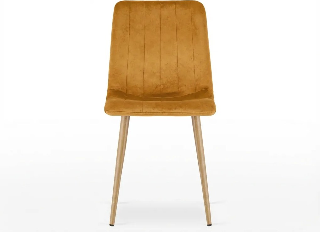 Horčicová zamatová stolička LAVA