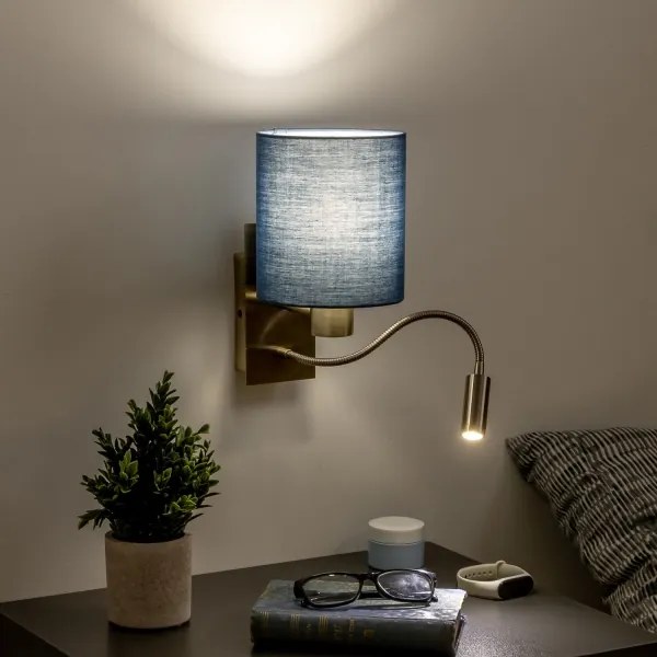 Brilagi - LED Nástenná lampa NUBILA 1xE27/25W/230V+ LED/3W mosadz/tmavomodrá