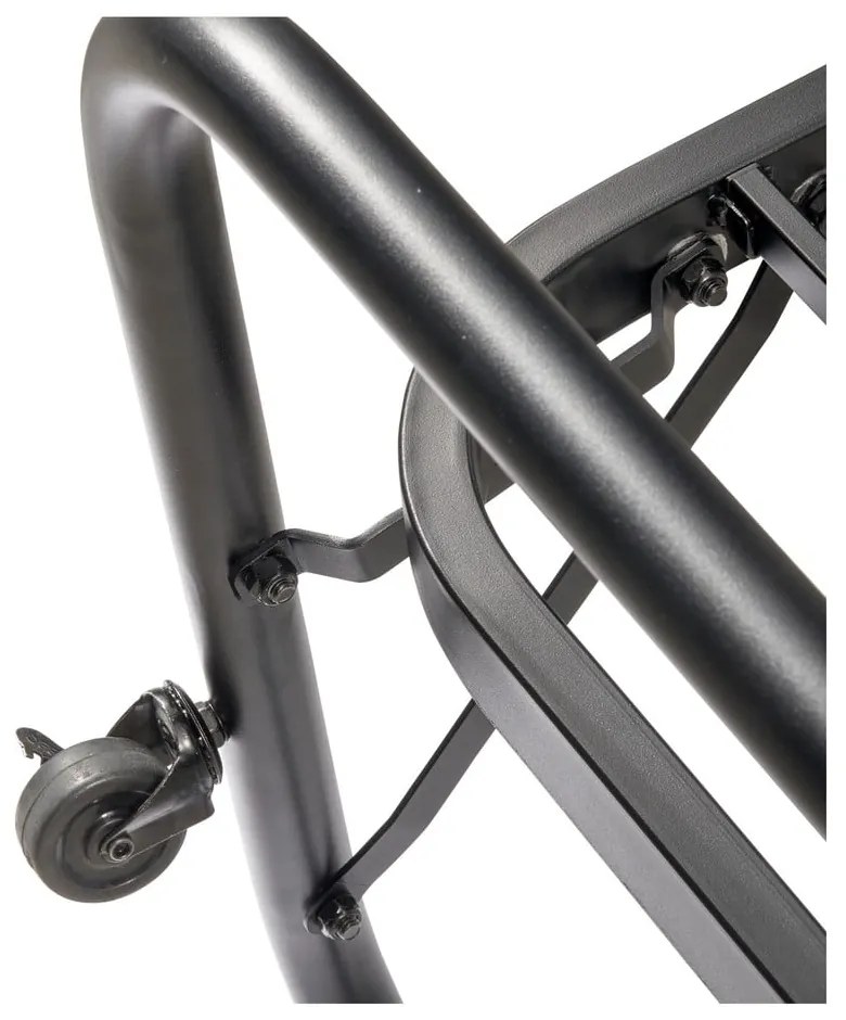 Čierna kovová jednolôžková posteľ skladacia s roštom 90x200 cm Lucy – WOOOD