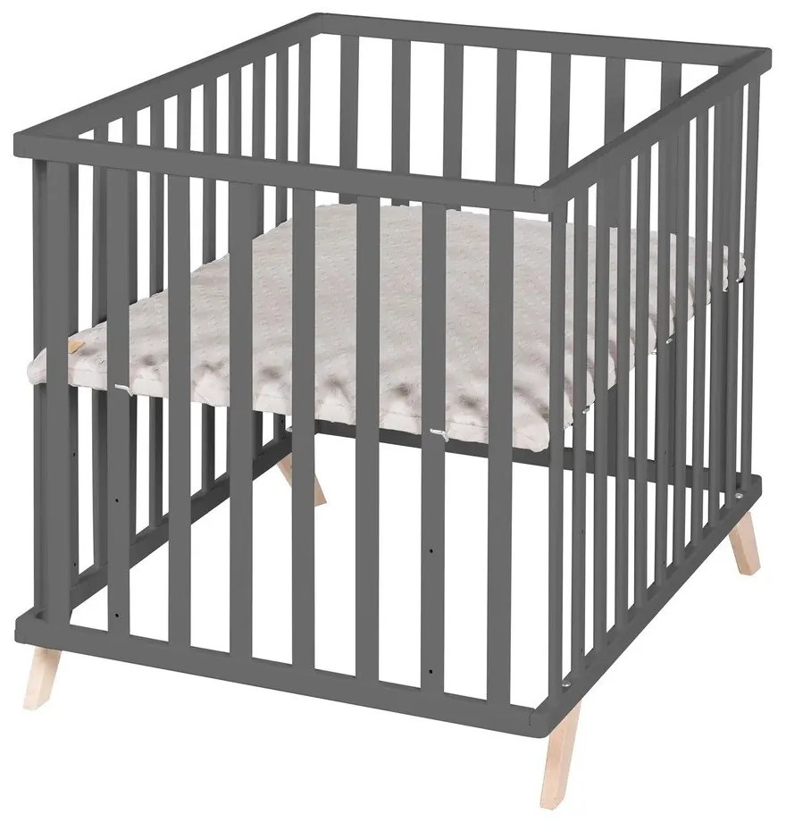 Tmavosivá detská ohrádka z bukového dreva 75x100 cm Lil Planet – Roba