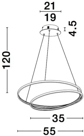 LED luster Grania 55 zlaté