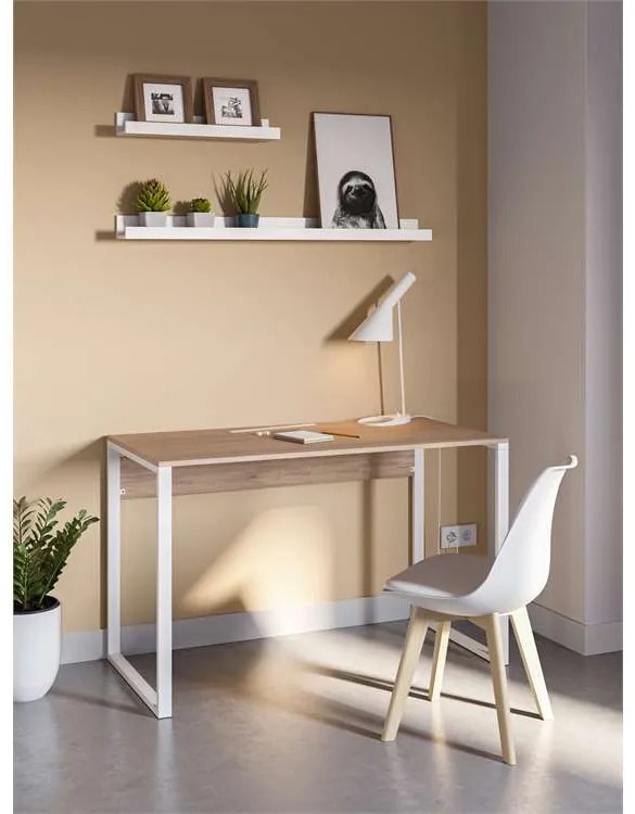 Písací stôl Houseland Inna dub safírový /biely