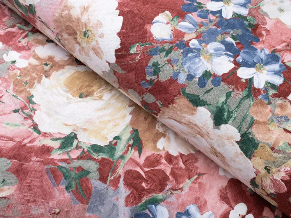 Biante Dekoračná obliečka na vankúš PM-054 Maľované kvety na ružovom 40 x 40 cm