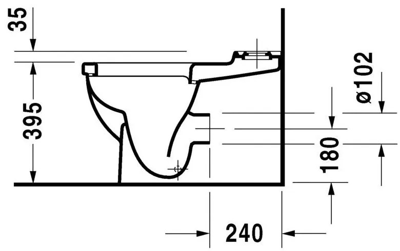 DURAVIT Starck 3 WC misa kombi s Vario odpadom, 370 mm x 395 mm x 655 mm, 0128090000