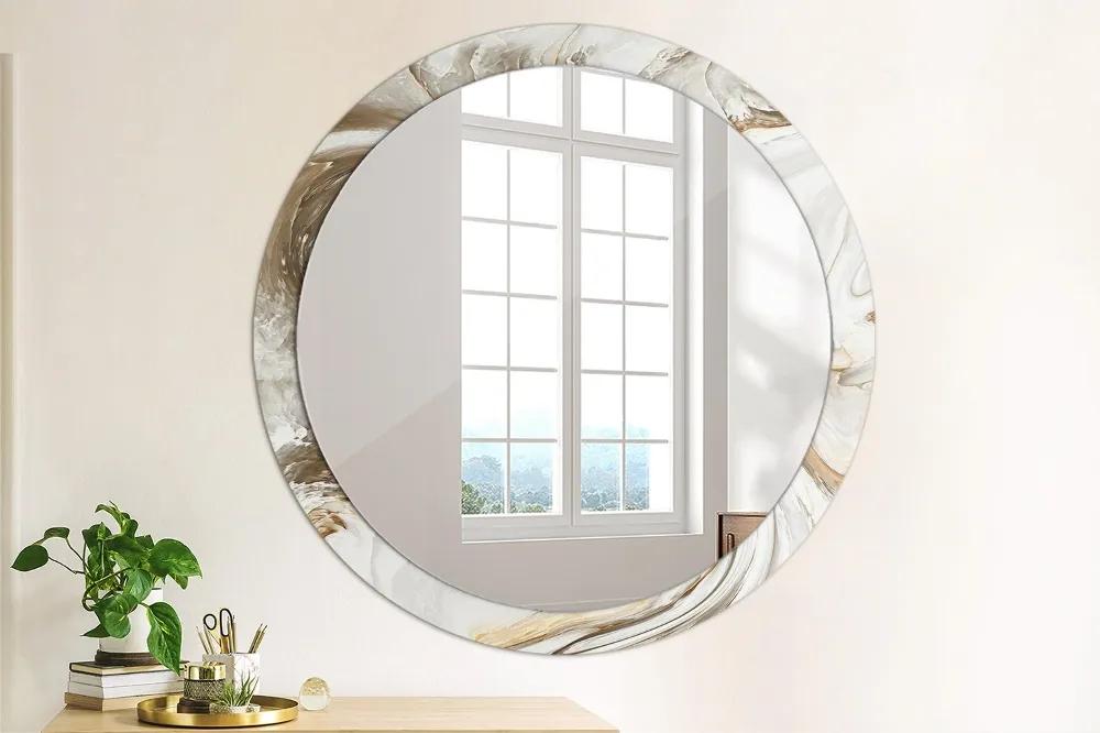Okrúhle zrkadlo s potlačou Jasný mramor fi 100 cm