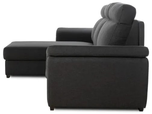 Rohová sedacia súprava na každodenné spanie AZZURRA br. FIORELLO s rozkladom, Ľavá, 140, tm. šedá (jazz 22 graphite)