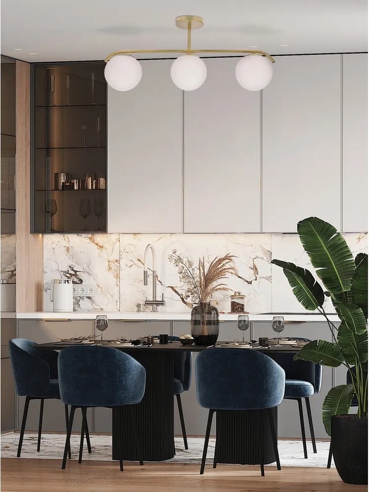 Stropné svietidlo so skleneným tienidlom v bielo-zlatej farbe 15x69 cm Amadeo – Candellux Lighting