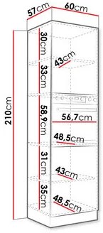 Skrinka vysoká pod rúru na pečenie Milo 60 DP-210 2F (sivá + sivý lesk). Vlastná spoľahlivá doprava až k Vám domov. 1122685